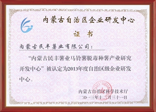 2013年度自治區級企業研發中心